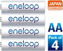 Panasonic Eneloop AA Pre Charged Rechargeable Batteries - 4 Pack
