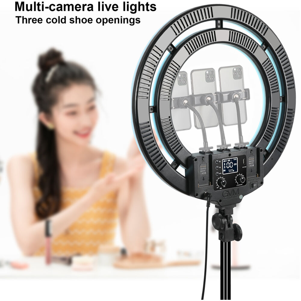 GVM 18 Ring Light with Tripod Stand, 18 inch Double Ring Light