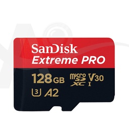 [031016] بطاقة تخزين أكستريم برو ميكرو SDXC حجم 128 جيجا بايت + SD Adapter ( سانديسك ) 