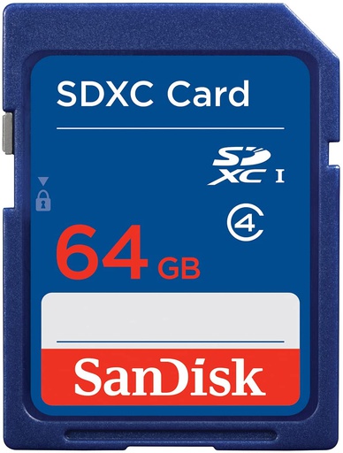 بطاقة تخزين حجم 64 جيجا بايت SDXC ( سانديسك ) 