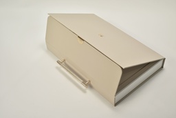 [111316] A4 BEIGE LEATHER ALBUM WITH HANDLE